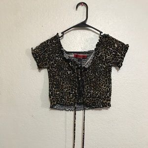 Cheetah Print Corset Crop Top